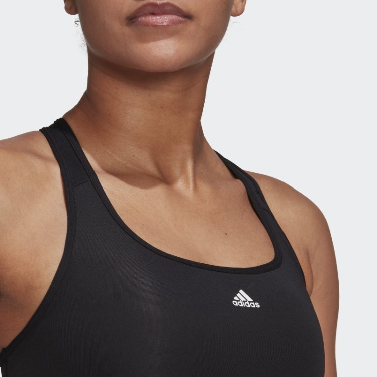Sutiã Preto Adidas Powerreact Training De Sustentação Média