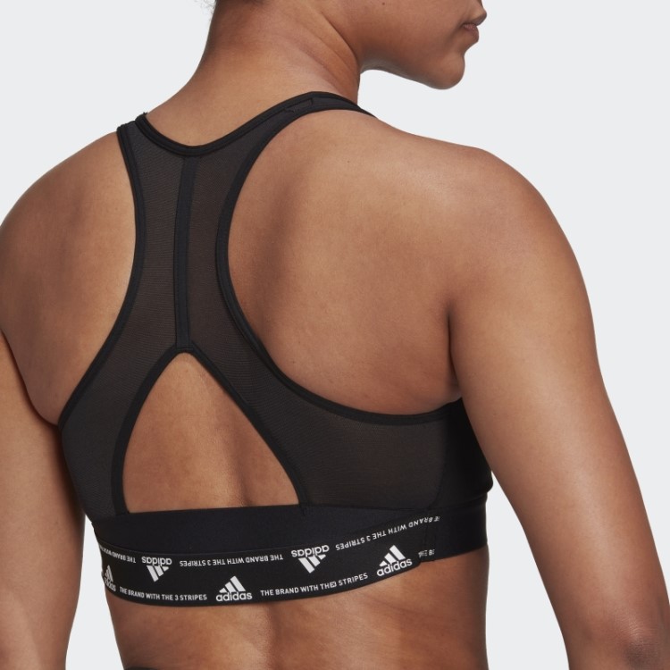 Sutiã Preto Adidas Powerreact Training De Sustentação Média