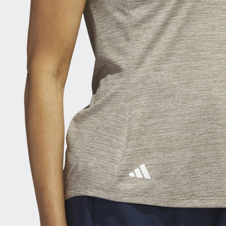 Essentials Camisa Polo De Golfe Sem Mangas Com Decote Falso Adidas Olive