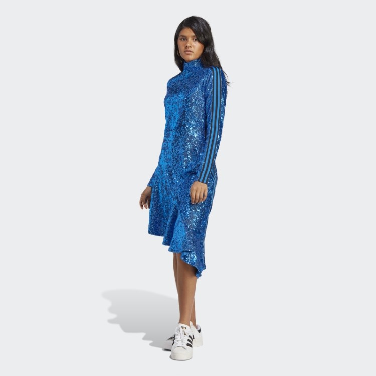 Vestido De Lantejoulas Versão Azul Adidas Pássaro Azul