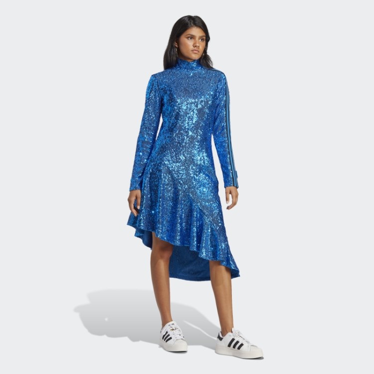 Vestido De Lantejoulas Versão Azul Adidas Pássaro Azul