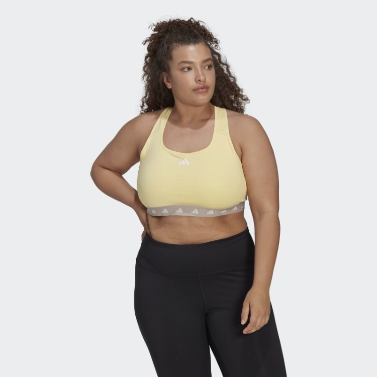 Sutiã Techfit De Suporte Médio Amarelo Adidas Powerreact (tamanho Grande)
