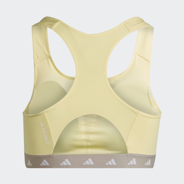 Sutiã Techfit De Suporte Médio Amarelo Adidas Powerreact (tamanho Grande)