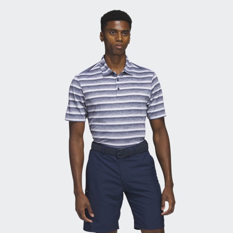 Camisa Polo Listrada Bicolor Adidas Navy