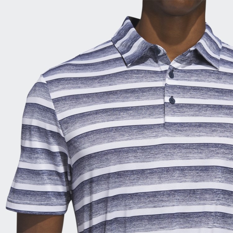 Camisa Polo Listrada Bicolor Adidas Navy