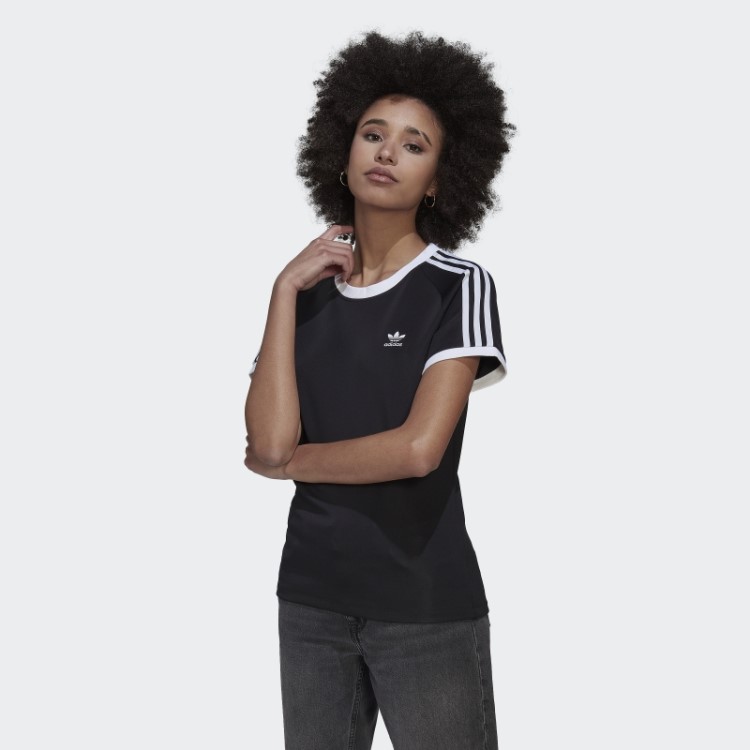 Camiseta Adidas Adicolor Classics Slim Com As Três Listras Preta