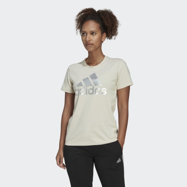 Camiseta Com Logo Adidas Essentials Em Alumínio