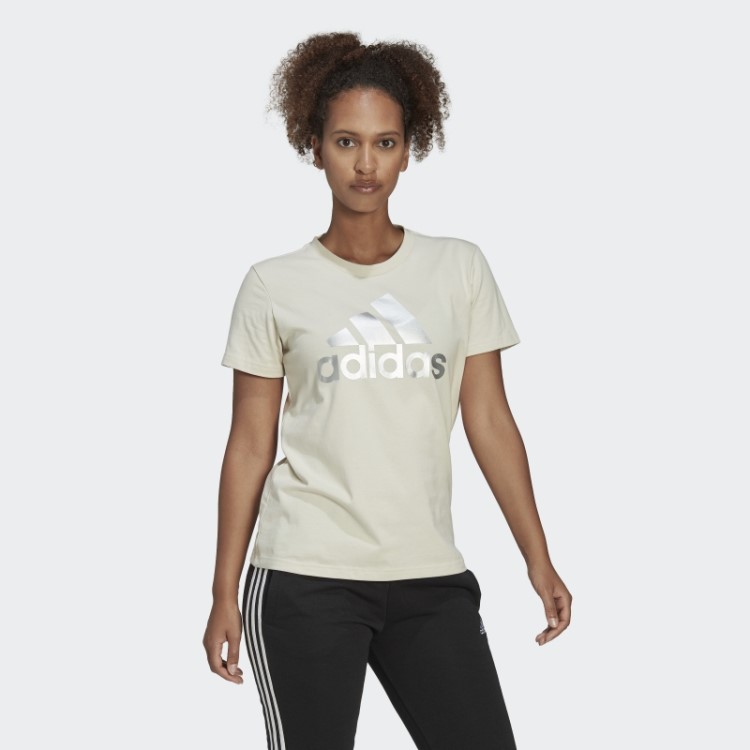 Camiseta Com Logo Adidas Essentials Em Alumínio