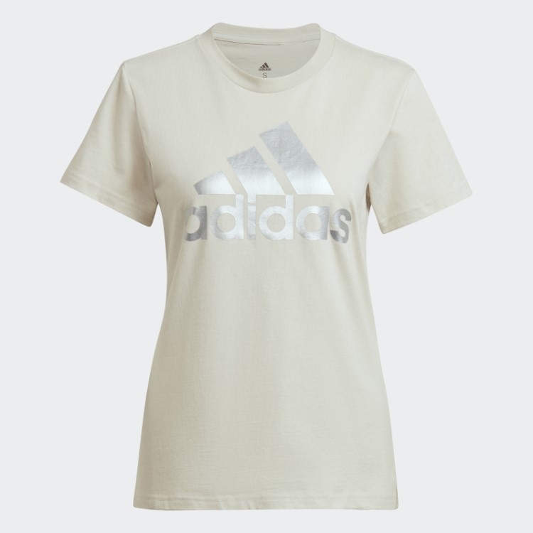 Camiseta Com Logo Adidas Essentials Em Alumínio