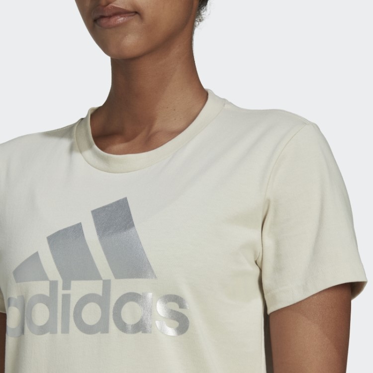 Camiseta Com Logo Adidas Essentials Em Alumínio