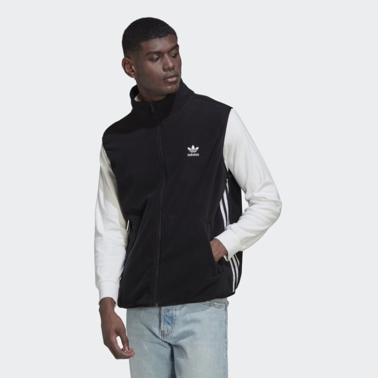 Colete De Lã Preto Adidas Adicolor Com As Três Listras