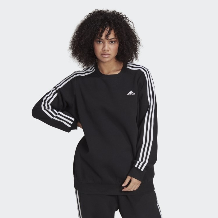 Moletom De Lã Com As Três Listras Adidas Black Essentials (tamanho Grande)