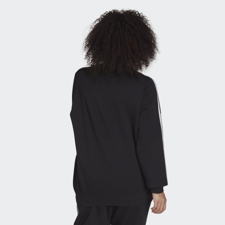 Moletom De Lã Com As Três Listras Adidas Black Essentials (tamanho Grande)