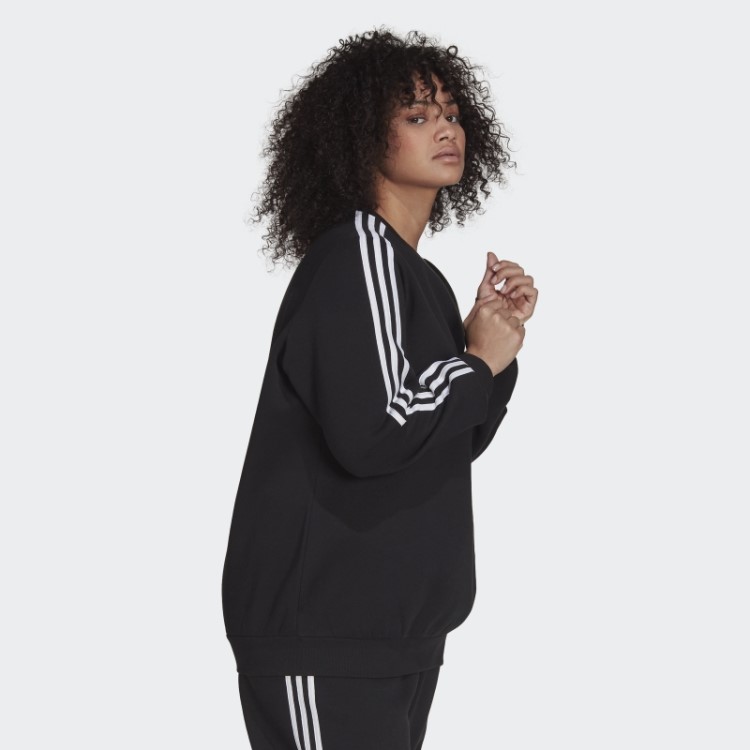 Moletom De Lã Com As Três Listras Adidas Black Essentials (tamanho Grande)