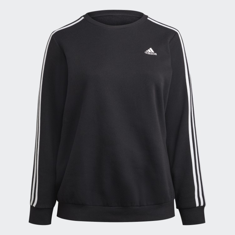 Moletom De Lã Com As Três Listras Adidas Black Essentials (tamanho Grande)