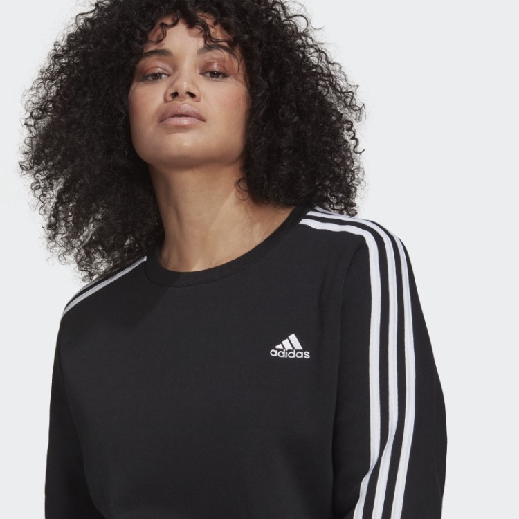 Moletom De Lã Com As Três Listras Adidas Black Essentials (tamanho Grande)