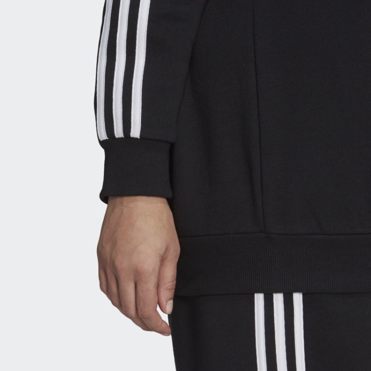 Moletom De Lã Com As Três Listras Adidas Black Essentials (tamanho Grande)