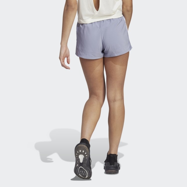 Short Adidas Pacer Com As Três Listras Violeta Prateado