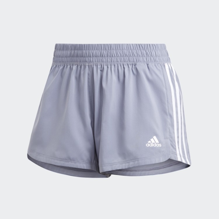 Short Adidas Pacer Com As Três Listras Violeta Prateado