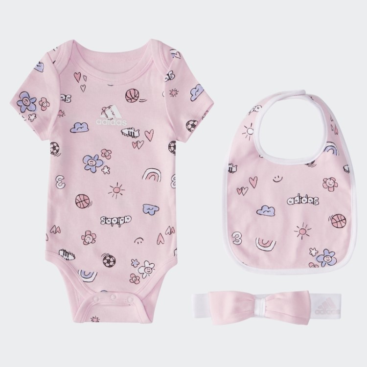 Conjunto De Caixa De Body Rosa Adidas