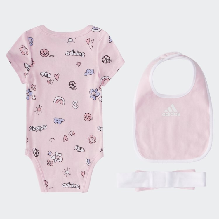 Conjunto De Caixa De Body Rosa Adidas