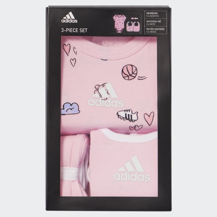 Conjunto De Caixa De Body Rosa Adidas
