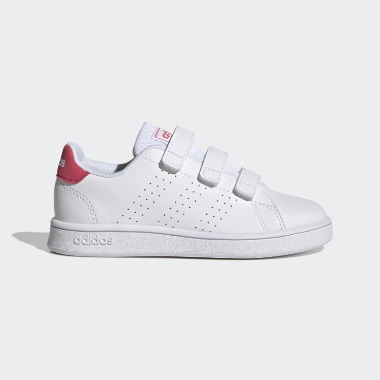 Tênis Adidas Advantage Court Estilo De Vida Gancho E Laço Rosa Real