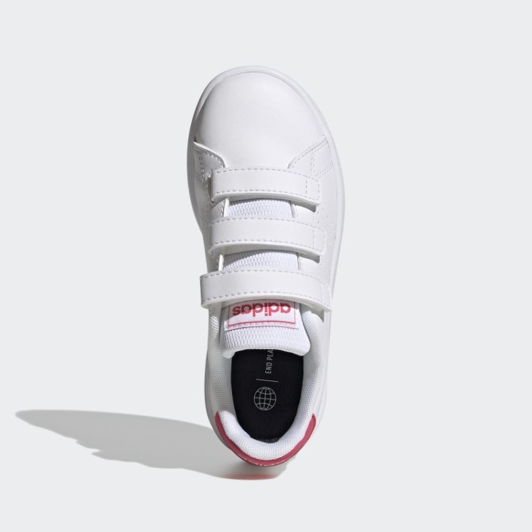 Tênis Adidas Advantage Court Estilo De Vida Gancho E Laço Rosa Real