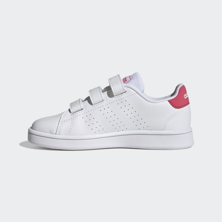Tênis Adidas Advantage Court Estilo De Vida Gancho E Laço Rosa Real