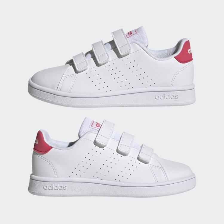 Tênis Adidas Advantage Court Estilo De Vida Gancho E Laço Rosa Real
