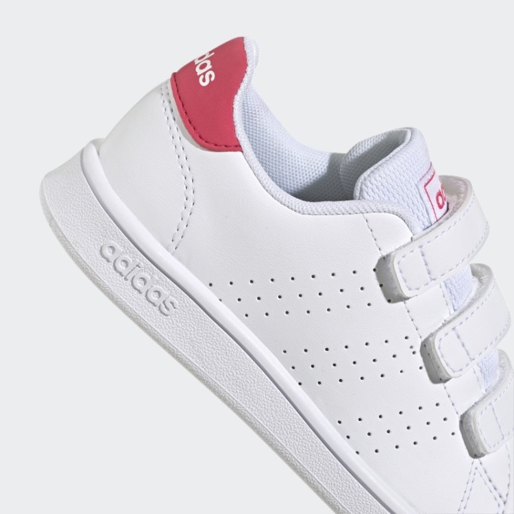 Tênis Adidas Advantage Court Estilo De Vida Gancho E Laço Rosa Real