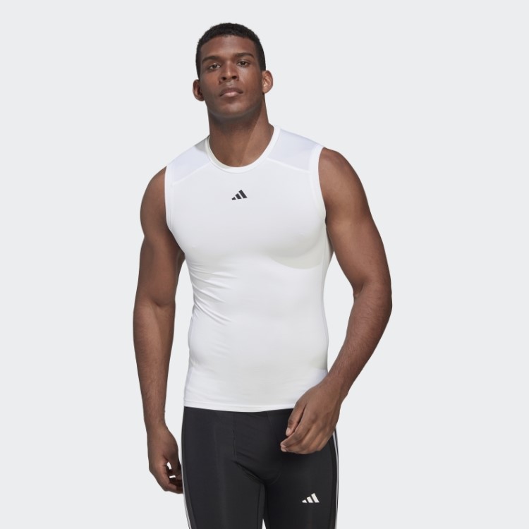 Techfit Camiseta Sem Manga Para Treino Adidas Branca