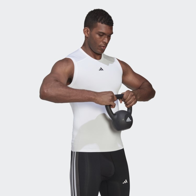 Techfit Camiseta Sem Manga Para Treino Adidas Branca