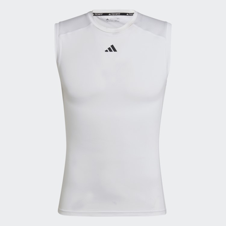 Techfit Camiseta Sem Manga Para Treino Adidas Branca