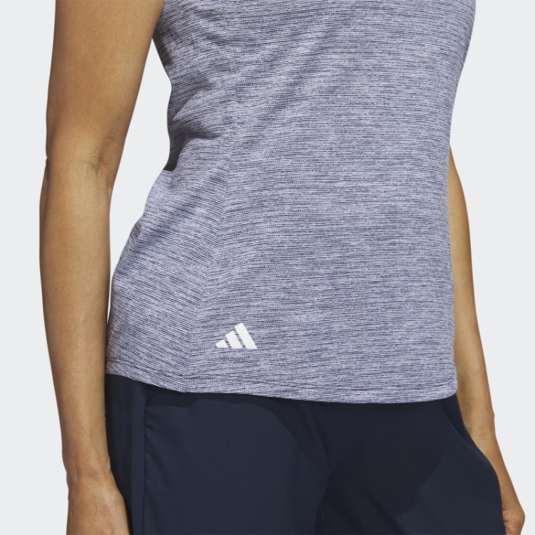Adidas Essentials Camisa Pólo De Golfe Sem Mangas Com Gola Falsa E Azul Marinho
