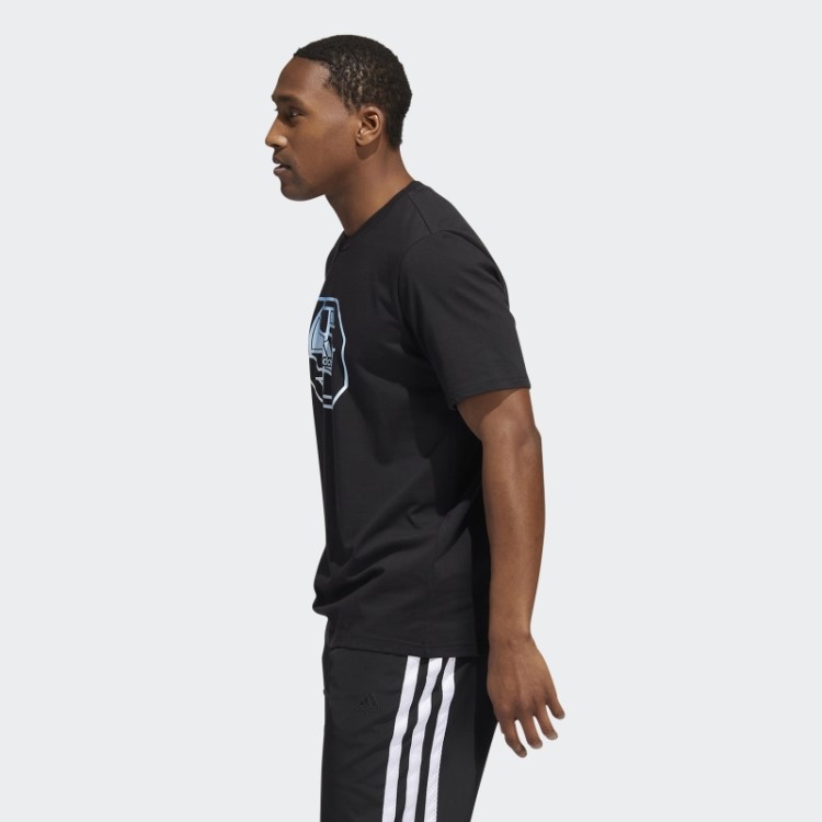 Badge World Of Sport Graphic T-shirt Adidas Black