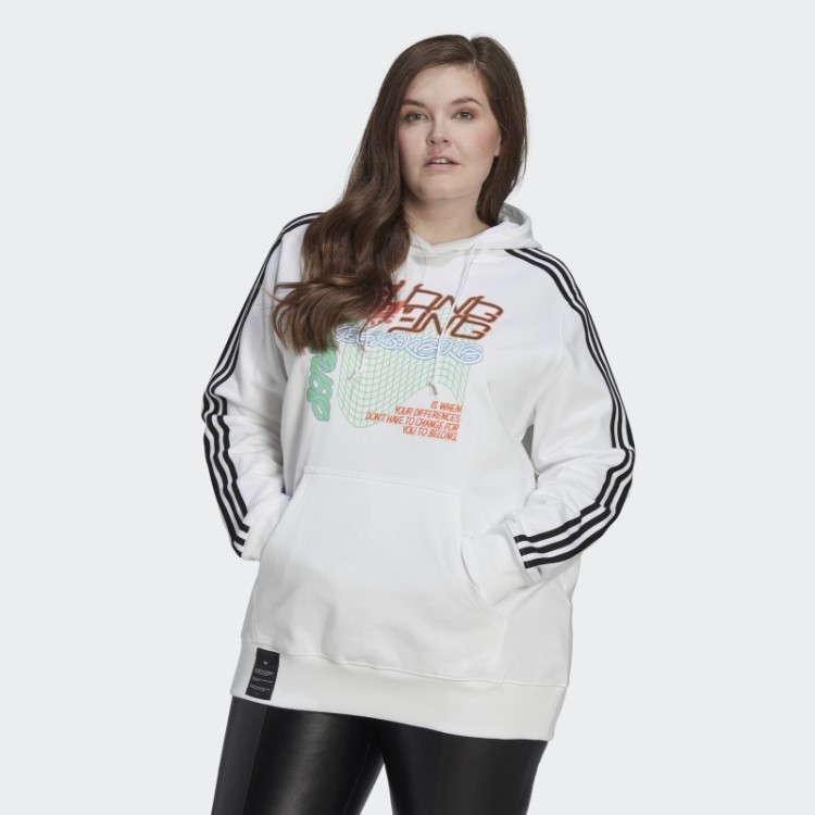 Moletom Com Capuz (tamanho Grande) Branco Adidas