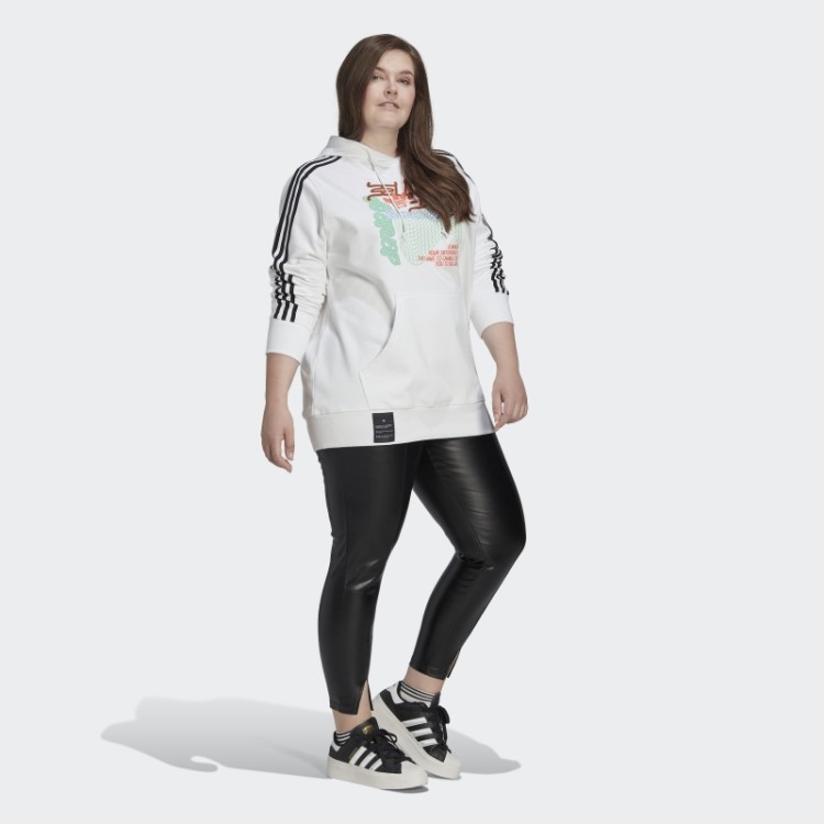 Moletom Com Capuz (tamanho Grande) Branco Adidas