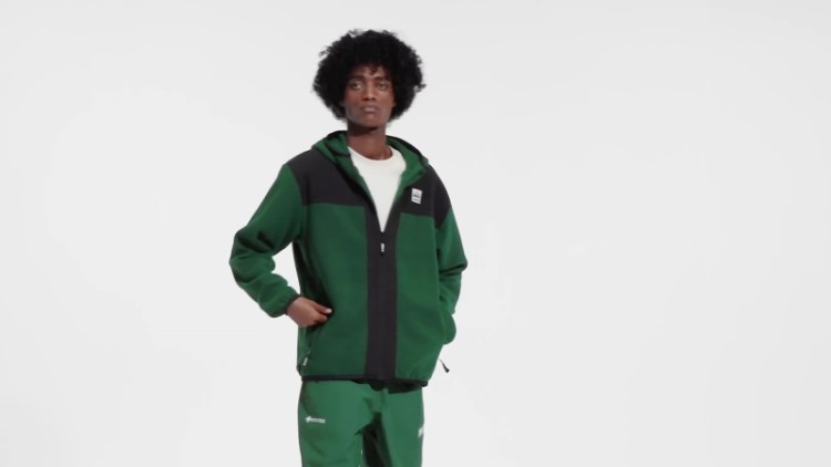Hoodie De Lã Polar Com Zíper Adidas Verde Escuro Adventure Fc
