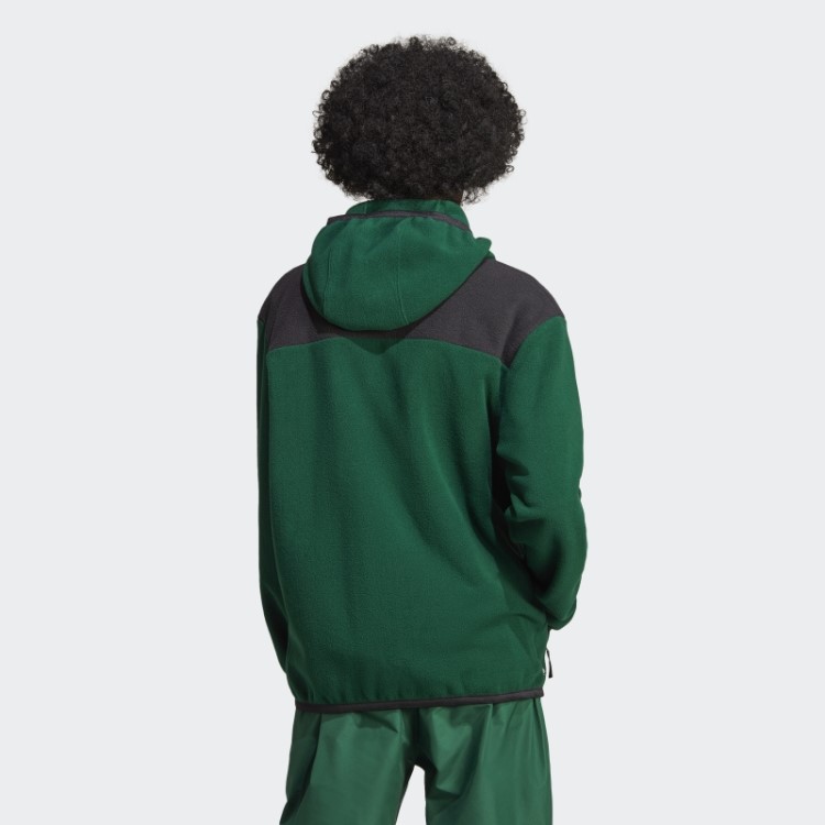 Hoodie De Lã Polar Com Zíper Adidas Verde Escuro Adventure Fc