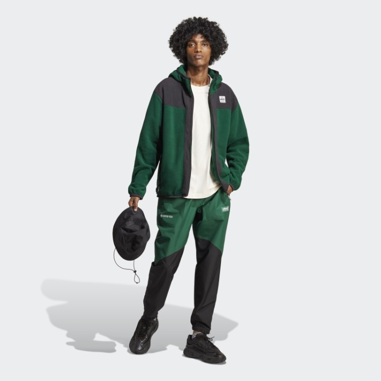 Hoodie De Lã Polar Com Zíper Adidas Verde Escuro Adventure Fc