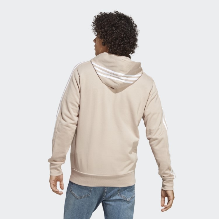 Jaqueta Adidas Taupe Essentials French Terry Com As Três Listras E Zíper