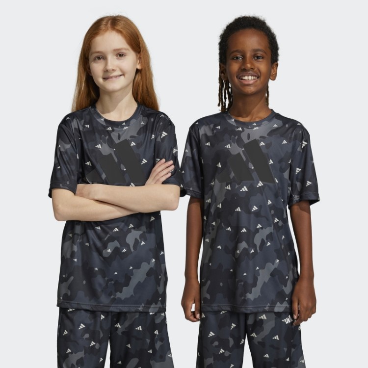 Camiseta Train Essentials Sazonal Aeroready Allover Estampada Regular Fit Branca Adidas