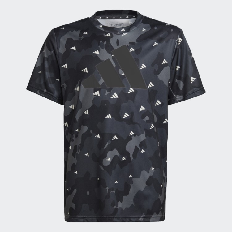 Camiseta Train Essentials Sazonal Aeroready Allover Estampada Regular Fit Branca Adidas