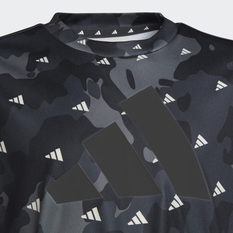 Camiseta Train Essentials Sazonal Aeroready Allover Estampada Regular Fit Branca Adidas