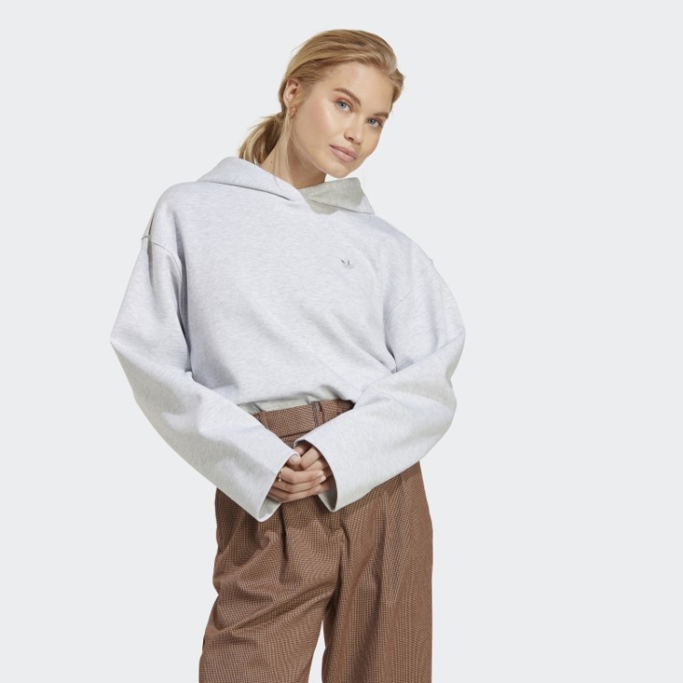 Moletom Curto Cinza Claro Urze Premium Essentials Adidas