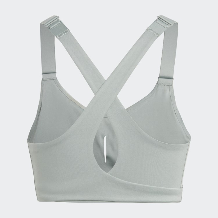 Sutiã De Alta Sustentação Verde Prateado Fastimpact Luxe Run Da Adidas