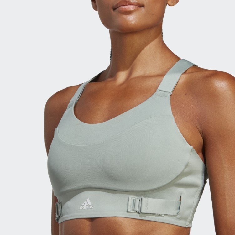 Sutiã De Alta Sustentação Verde Prateado Fastimpact Luxe Run Da Adidas
