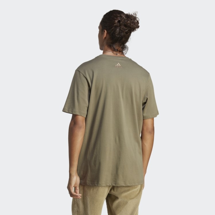 Camiseta Adidas Olive Essentials Single Jersey Com Logo Grande
