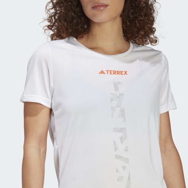 Camiseta De Corrida Branca Adidas Terrex Agravic